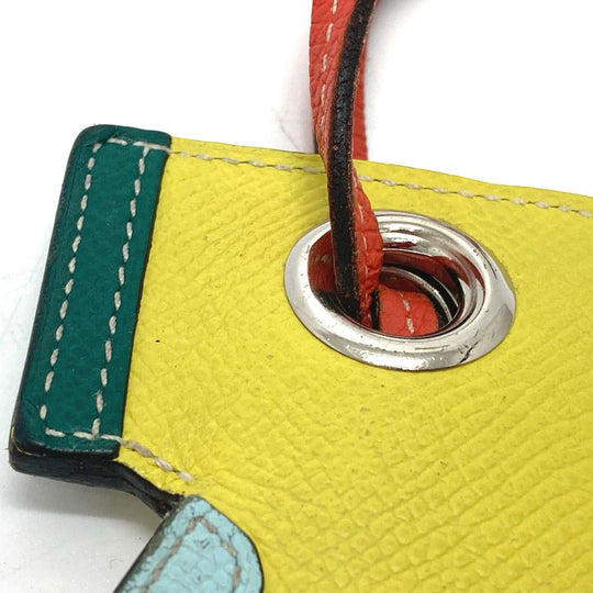 HERMES key ring Epsom yellow Horse Camille Women Used Authentic