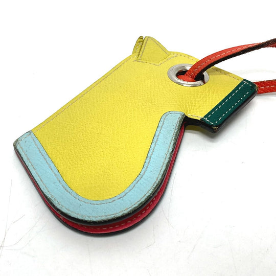 HERMES key ring Epsom yellow Horse Camille Women Used Authentic