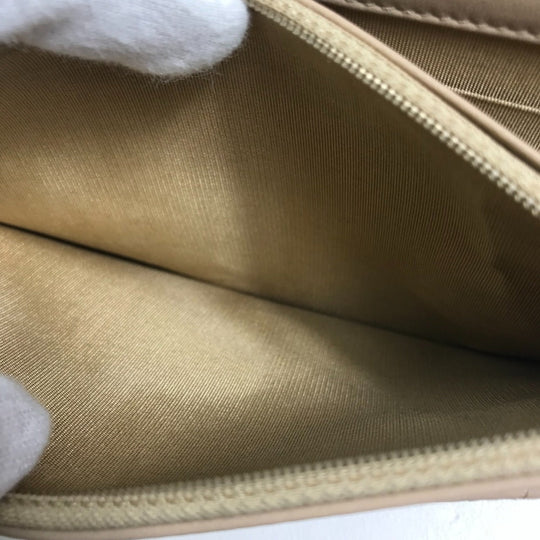 CHANEL Long Wallet Purse lambskin beige CC COCO Mark Matelasse Design Women Used Authentic