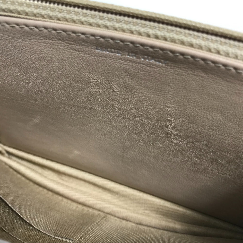 CHANEL Long Wallet Purse lambskin beige CC COCO Mark Matelasse Design Women Used Authentic