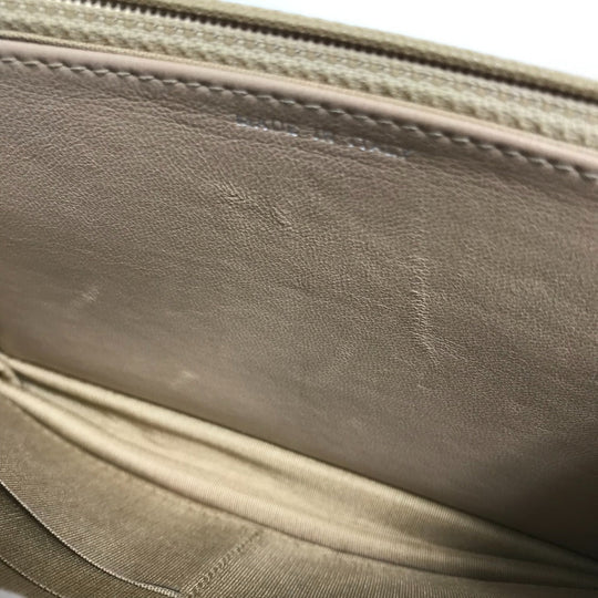 CHANEL Long Wallet Purse lambskin beige CC COCO Mark Matelasse Design Women Used Authentic