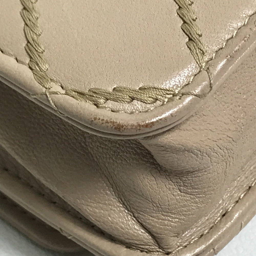 CHANEL Long Wallet Purse lambskin beige CC COCO Mark Matelasse Design Women Used Authentic