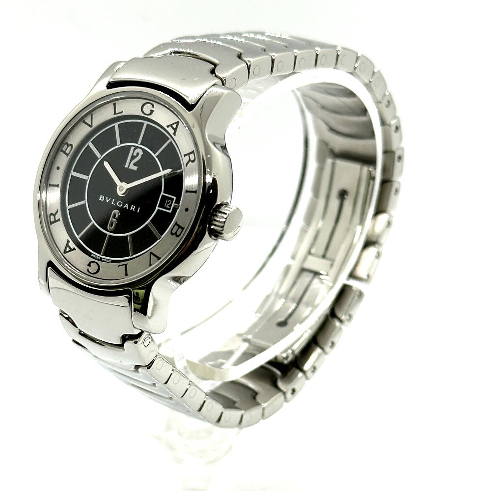 BVLGARI Watches Quartz ST29S Stainless Steel Silver Solo tempo black dial Women Used Authentic