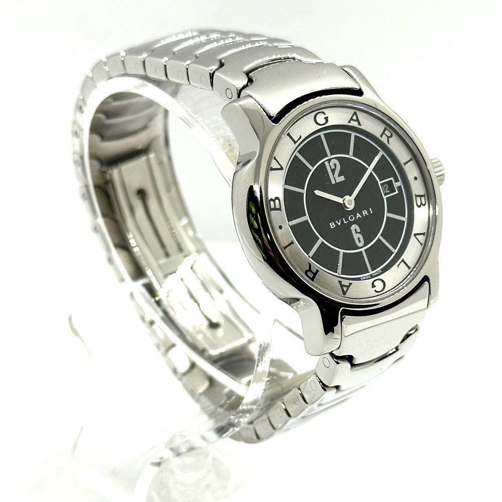 BVLGARI Watches Quartz ST29S Stainless Steel Silver Solo tempo black dial Women Used Authentic