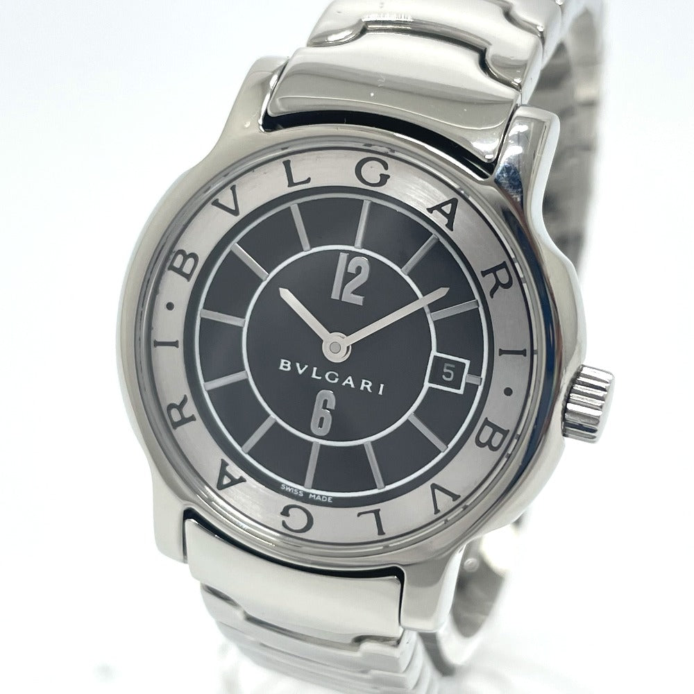 BVLGARI Watches Quartz ST29S Stainless Steel Silver Solo tempo black dial Women Used Authentic