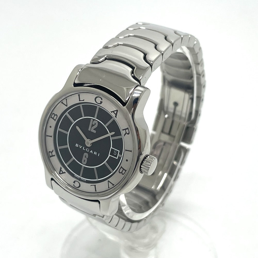 BVLGARI Watches Quartz ST29S Stainless Steel Silver Solo tempo black dial Women Used Authentic