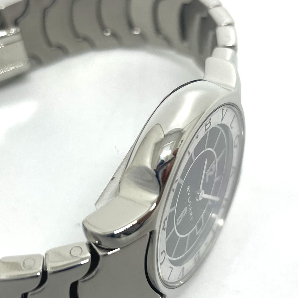 BVLGARI Watches Quartz ST29S Stainless Steel Silver Solo tempo black dial Women Used Authentic