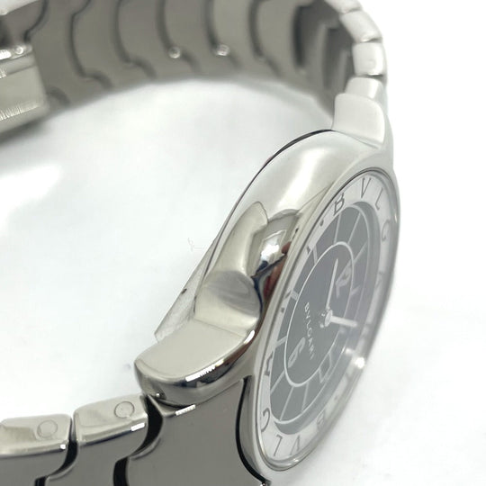 BVLGARI Watches Quartz ST29S Stainless Steel Silver Solo tempo black dial Women Used Authentic