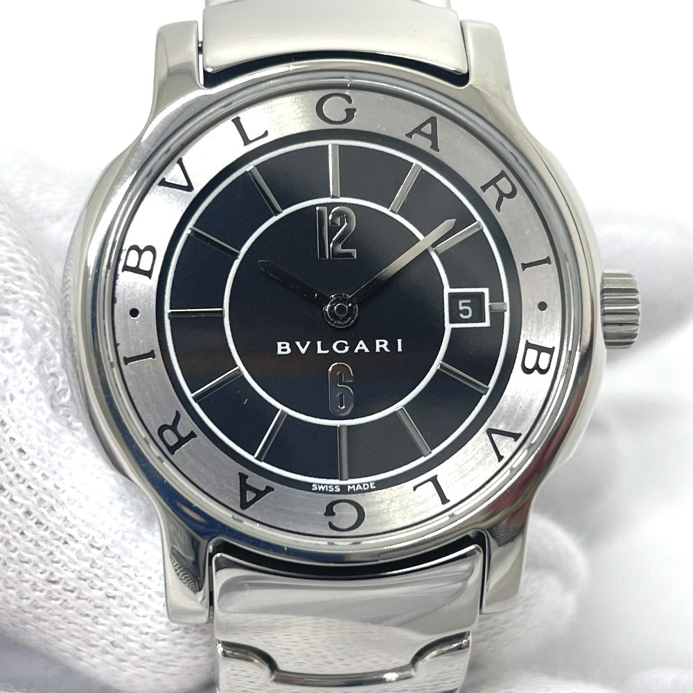 BVLGARI Watches Quartz ST29S Stainless Steel Silver Solo tempo black dial Women Used Authentic