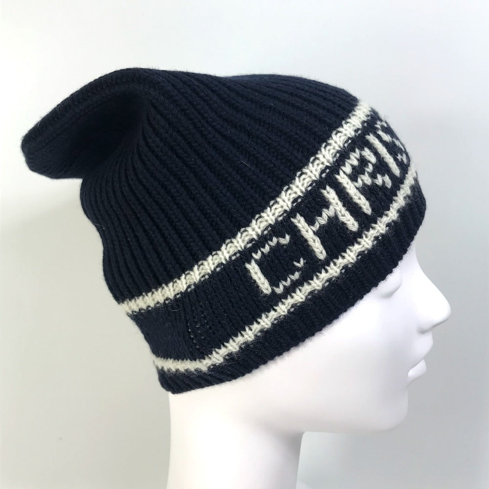 Christian Dior Knit hat 31NOE714IXGH Wool / cashmere Navy logo Women U Used Authentic