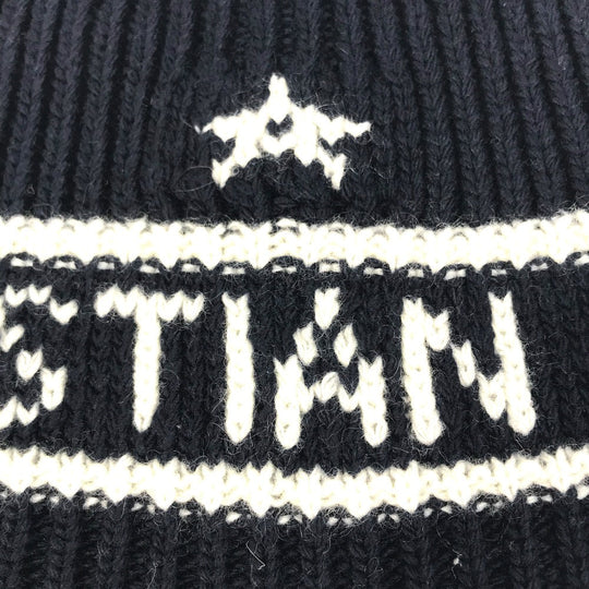 Christian Dior Knit hat 31NOE714IXGH Wool / cashmere Navy logo Women U Used Authentic
