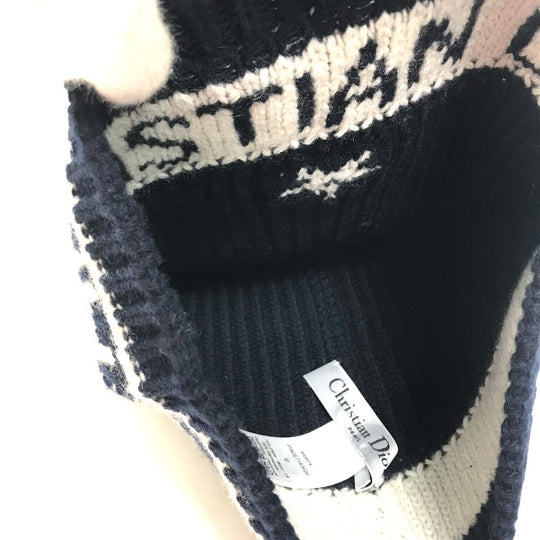 Christian Dior Knit hat 31NOE714IXGH Wool / cashmere Navy logo Women U Used Authentic