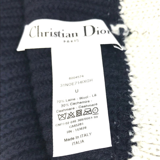 Christian Dior Knit hat 31NOE714IXGH Wool / cashmere Navy logo Women U Used Authentic