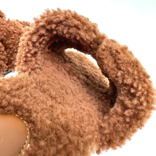 HERMES Sandals Sheepskin Brown Oran Women 37 Used Authentic