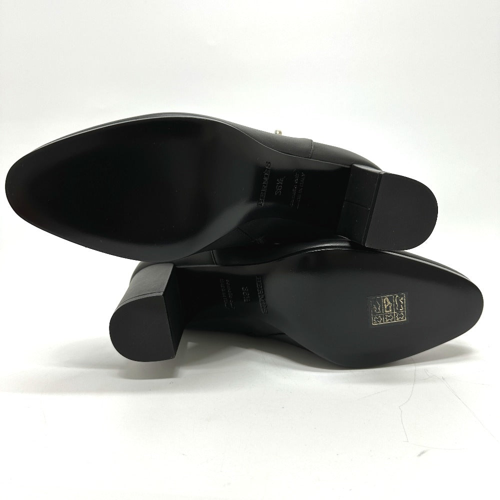 HERMES boots Calf leather black Kelly Saint Germain Women 36.5 Used Authentic