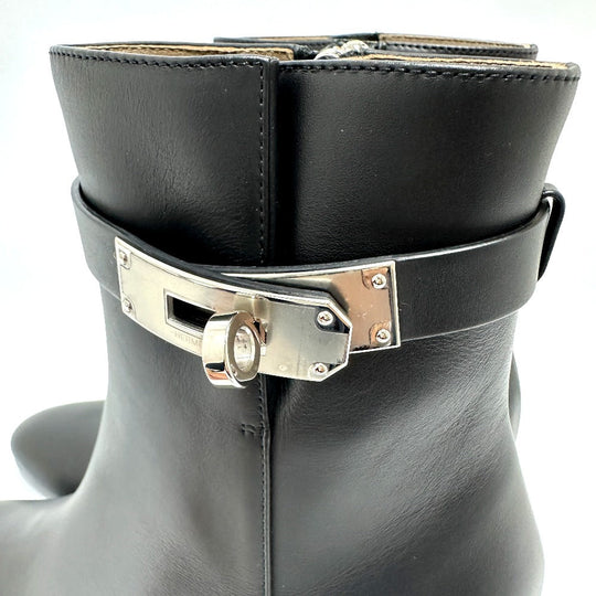 HERMES boots Calf leather black Kelly Saint Germain Women 36.5 Used Authentic