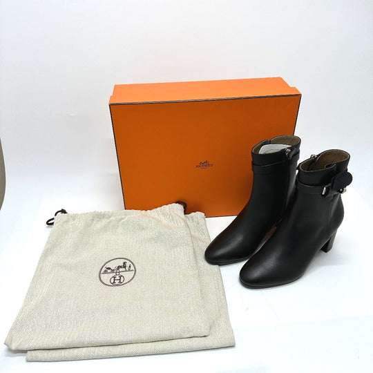 HERMES boots Calf leather black Kelly Saint Germain Women 36.5 Used Authentic