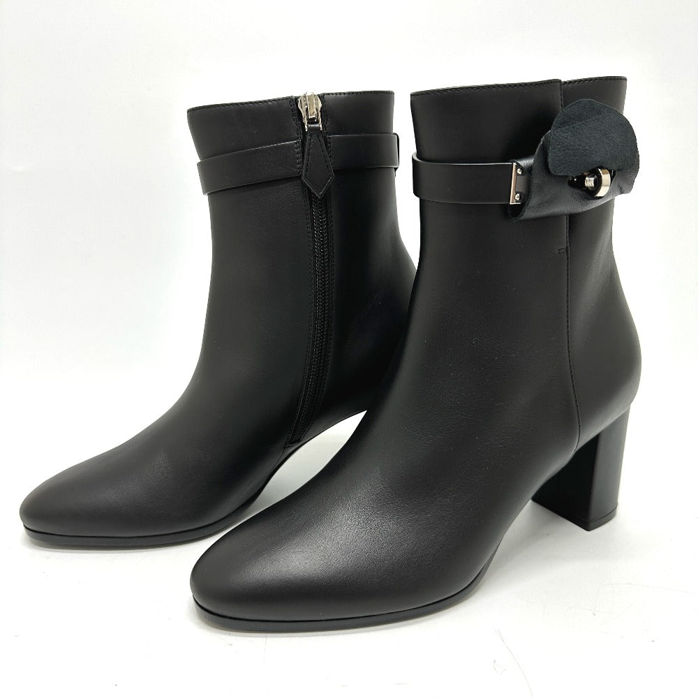 HERMES boots Calf leather black Kelly Saint Germain Women 36.5 Used Authentic