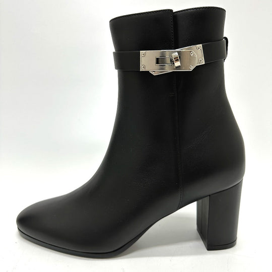 HERMES boots Calf leather black Kelly Saint Germain Women 36.5 Used Authentic