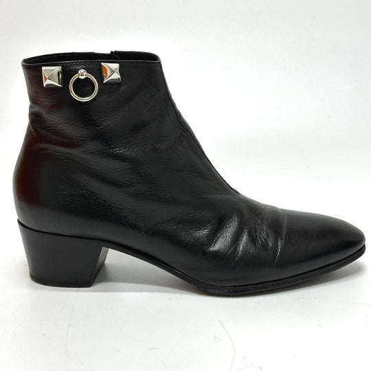 HERMES boots leather black Sistina Women 36.5 Used Authentic