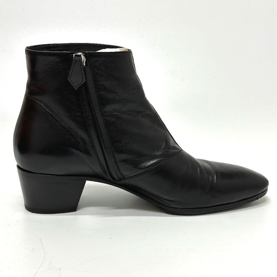 HERMES boots leather black Sistina Women 36.5 Used Authentic