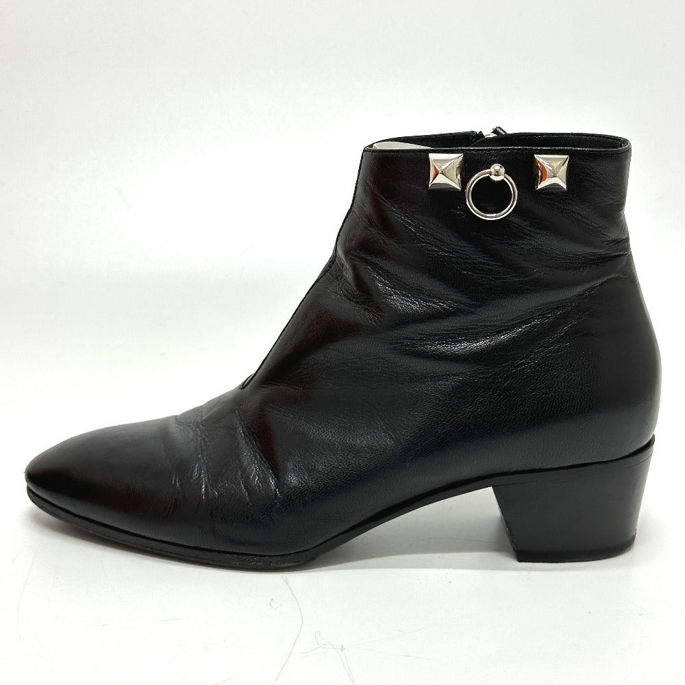 HERMES boots leather black Sistina Women 36.5 Used Authentic