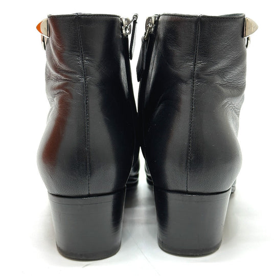 HERMES boots leather black Sistina Women 36.5 Used Authentic
