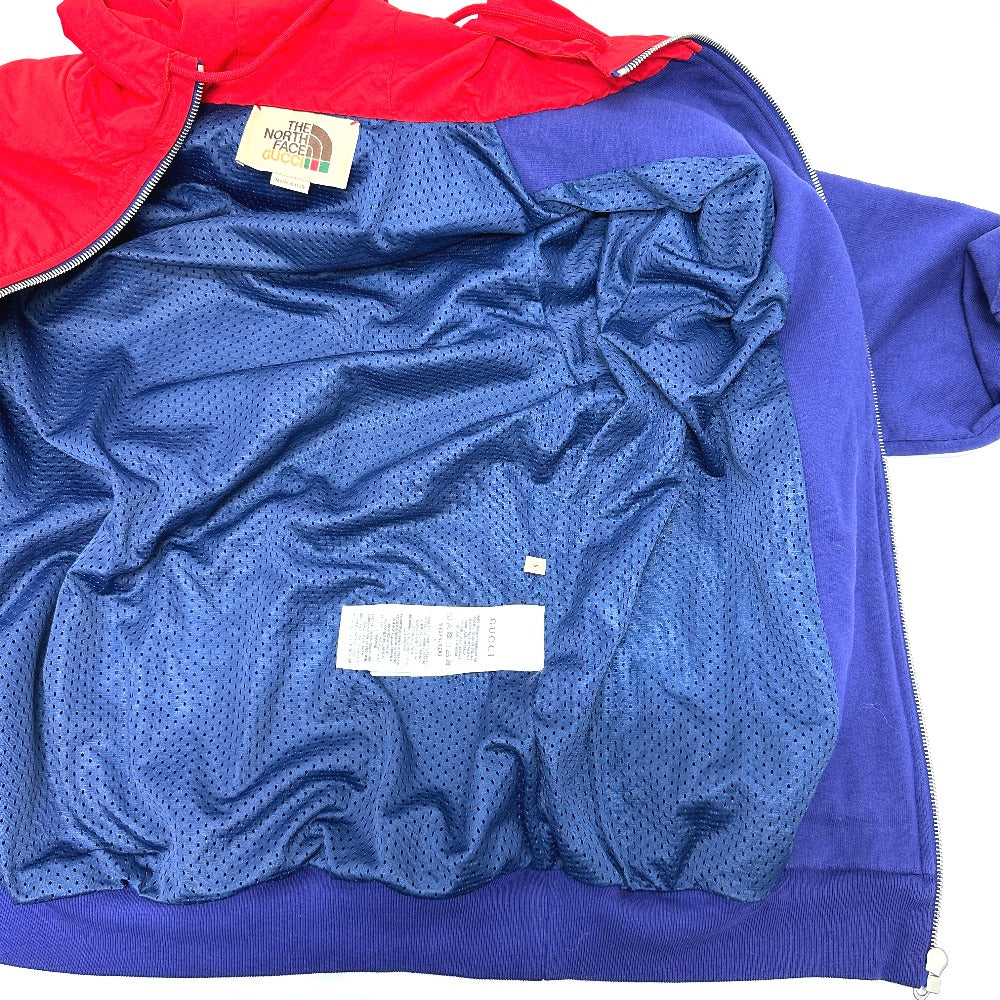 GUCCI Hoodie 671462 Cotton, Nylon Red / blue North Face Collaboration zip-up hoodie mens S Used Authentic