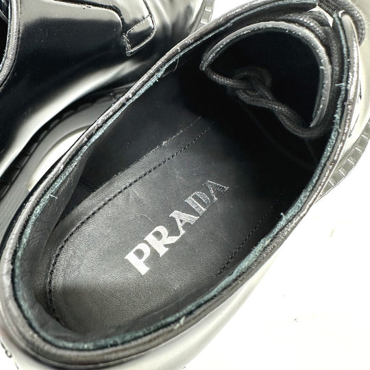 PRADA loafers , Leather black Dress shoes Women 36.5 Used Authentic
