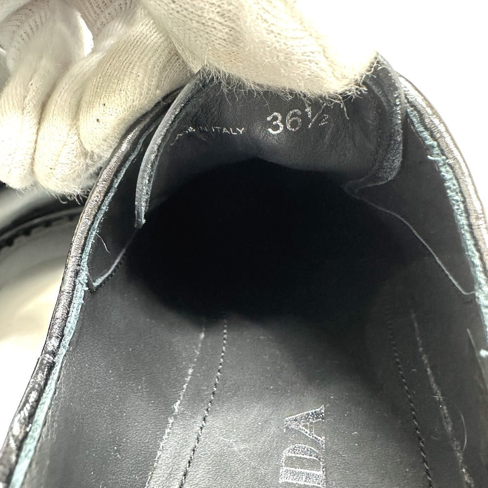PRADA loafers , Leather black Dress shoes Women 36.5 Used Authentic