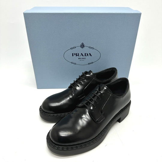 PRADA loafers , Leather black Dress shoes Women 36.5 Used Authentic