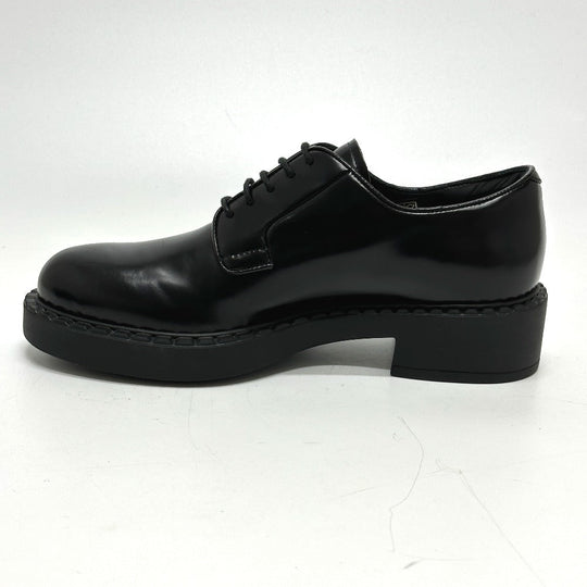 PRADA loafers , Leather black Dress shoes Women 36.5 Used Authentic