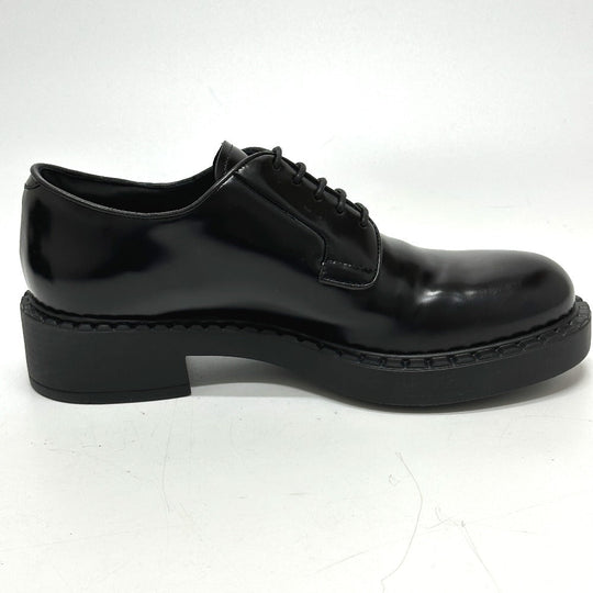 PRADA loafers , Leather black Dress shoes Women 36.5 Used Authentic