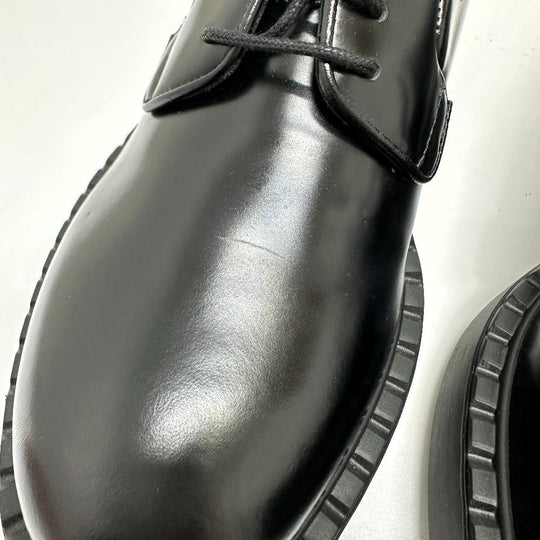 PRADA loafers , Leather black Dress shoes Women 36.5 Used Authentic