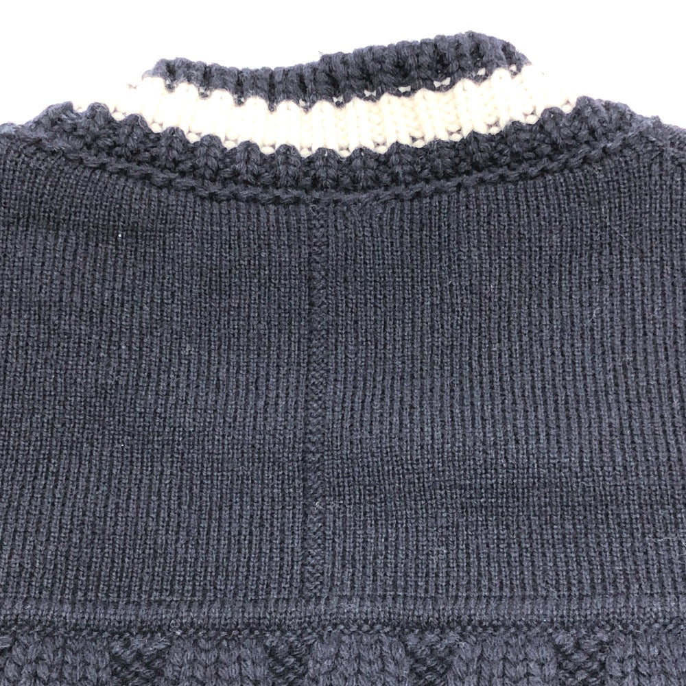 Dior sweater 033M630AT171 wool Navy x white logo Sean Stussy mens XXL Used Authentic