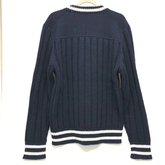 Dior sweater 033M630AT171 wool Navy x white logo Sean Stussy mens XXL Used Authentic