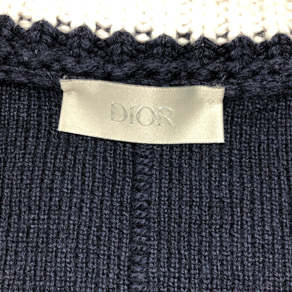 Dior sweater 033M630AT171 wool Navy x white logo Sean Stussy mens XXL Used Authentic