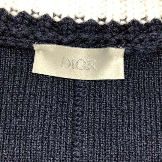 Dior sweater 033M630AT171 wool Navy x white logo Sean Stussy mens XXL Used Authentic