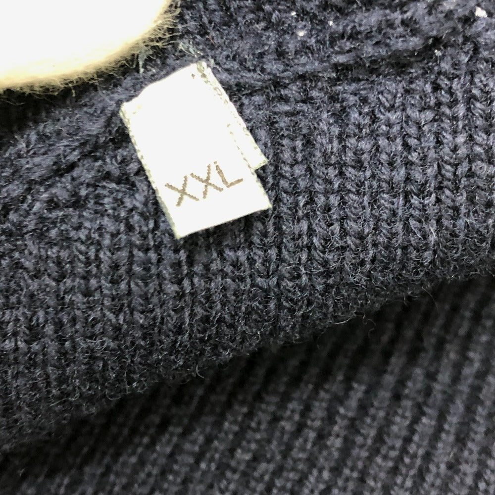 Dior sweater 033M630AT171 wool Navy x white logo Sean Stussy mens XXL Used Authentic
