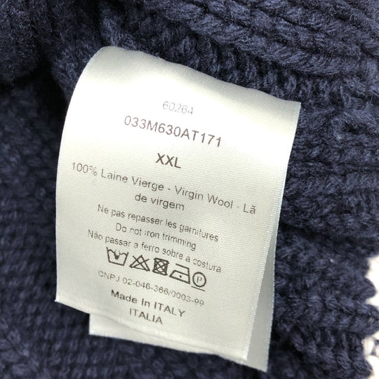 Dior sweater 033M630AT171 wool Navy x white logo Sean Stussy mens XXL Used Authentic