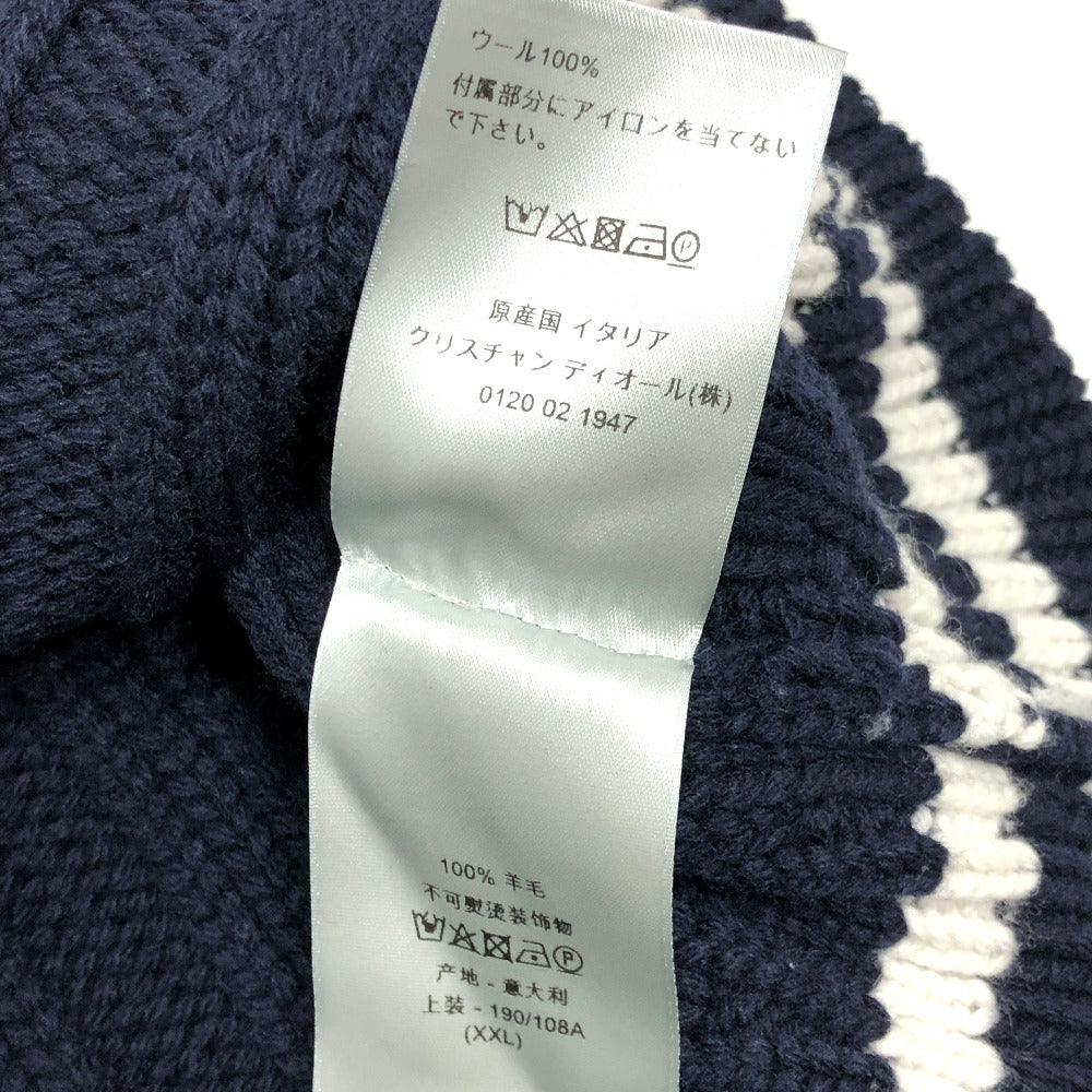 Dior sweater 033M630AT171 wool Navy x white logo Sean Stussy mens XXL Used Authentic