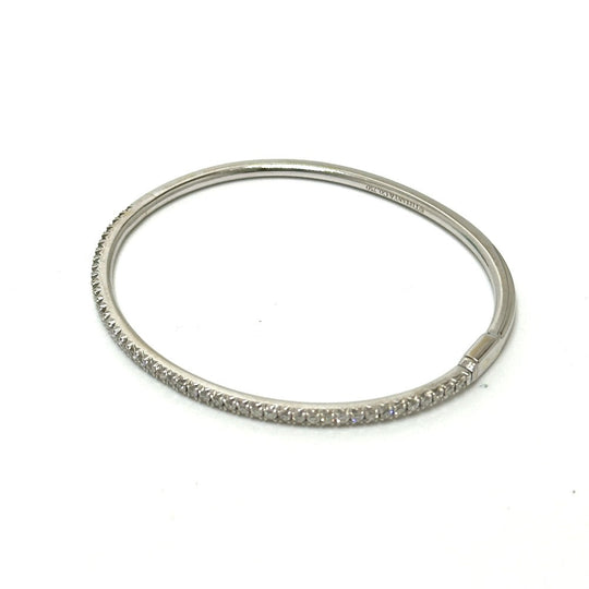 TIFFANY&Co. Bangle K18WG White gold metrohinge diamond Women Used Authentic