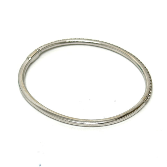 TIFFANY&Co. Bangle K18WG White gold metrohinge diamond Women Used Authentic