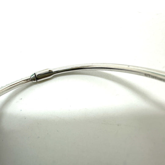 TIFFANY&Co. Bangle K18WG White gold metrohinge diamond Women Used Authentic