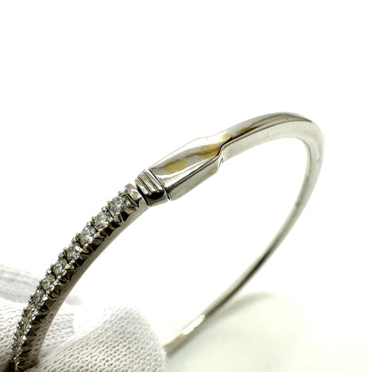 TIFFANY&Co. Bangle K18WG White gold metrohinge diamond Women Used Authentic