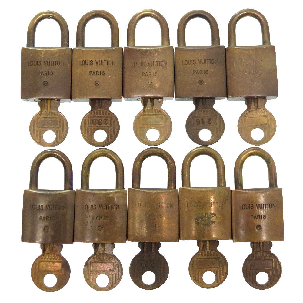 LOUIS VUITTON Cadena metal gold 10-piece set Old model Cadena Padlock Padlock unisex(Unisex) Used Authentic