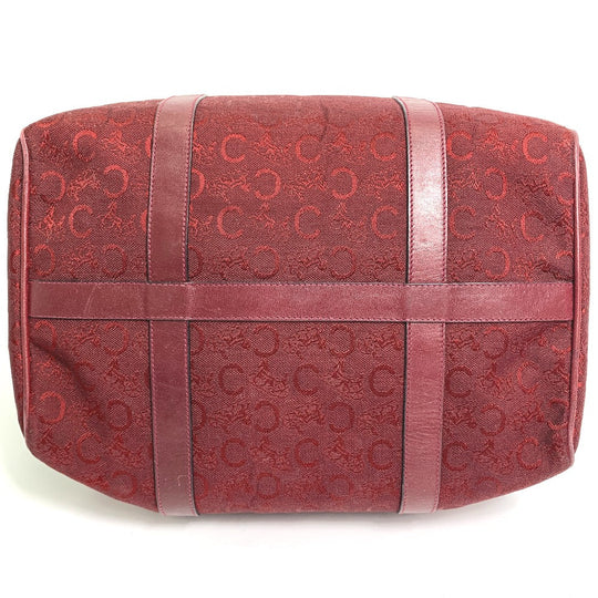 CELINE Boston Duffel bag Canvas / leather Red C Macadam Carriage vintage Women Used Authentic