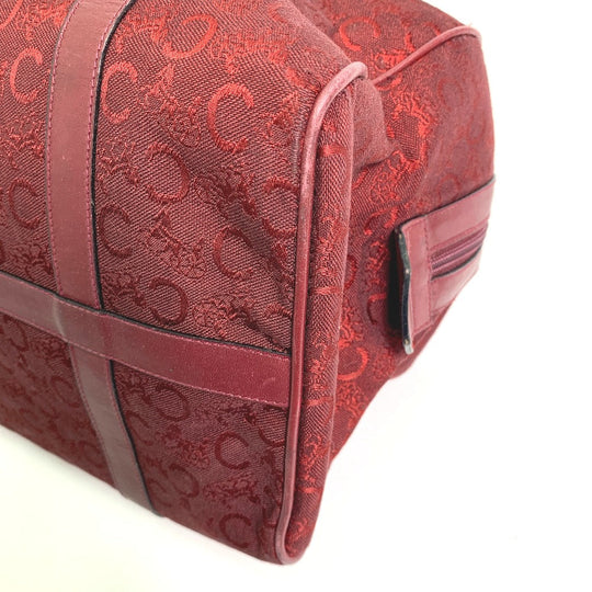 CELINE Boston Duffel bag Canvas / leather Red C Macadam Carriage vintage Women Used Authentic