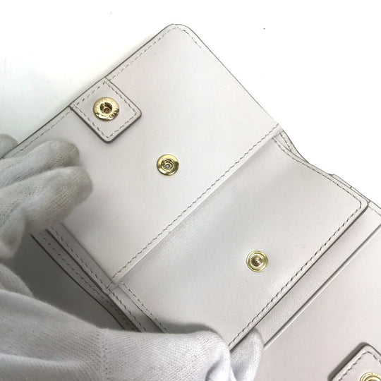 TOD'S Folded wallet leather Gray type logo Compact wallet Women Used Authentic