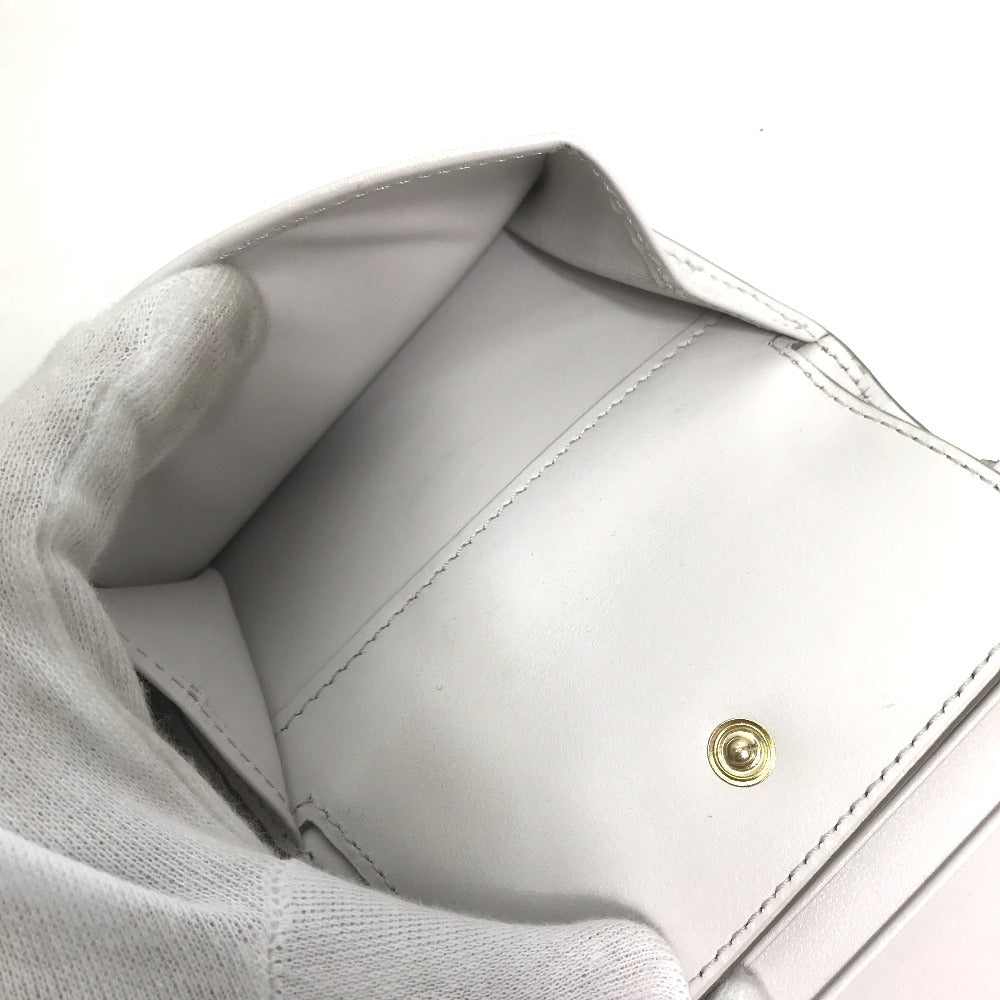 TOD'S Folded wallet leather Gray type logo Compact wallet Women Used Authentic